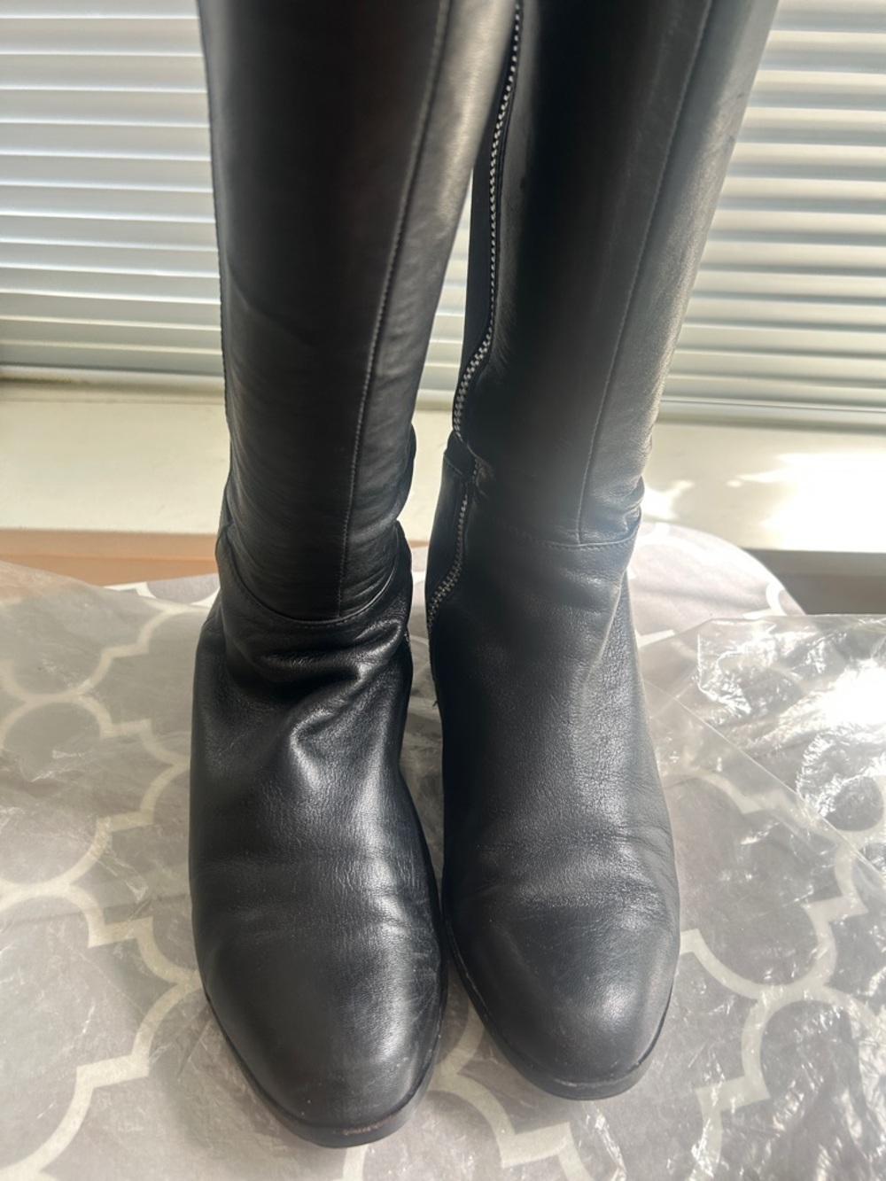 MICHAEL KORS FLAT BOOTS LEATHER & STRETCH MATERIAL BLACK